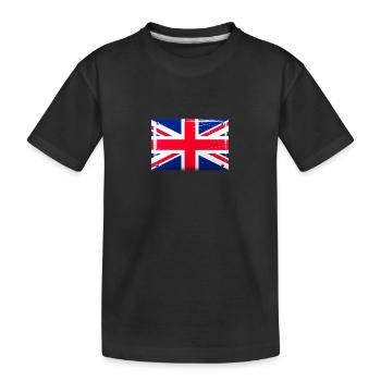 Great Britain Flag Flag Tin Sign Look - Kids' Premium Organic T-Shirt - black - Front
