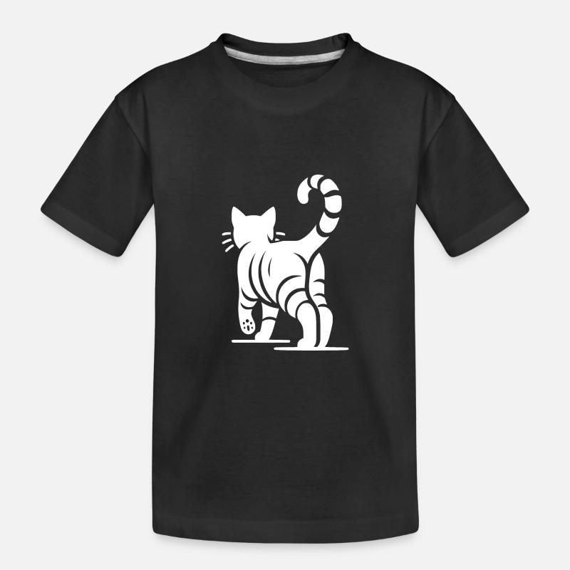 Chat géométrique à rayures - T-shirt bio Premium Enfant - noir