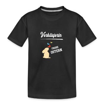 Verkäuferin Ostern Geschenk Einzelhandel Verkauf - Kinder Premium Bio T-Shirt - Schwarz - Vorne