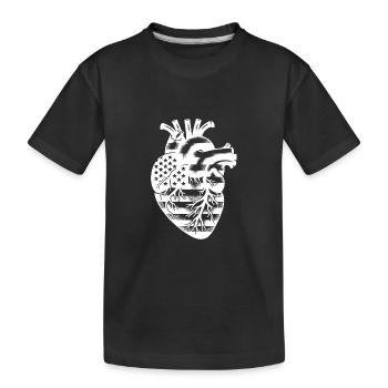 Coeur Illustration Drapeau National USA Patriote Coeur - T-shirt bio Premium Enfant - noir - Devant