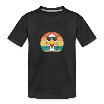 Gans - Kinder Premium Bio T-Shirt - Schwarz - Vorne