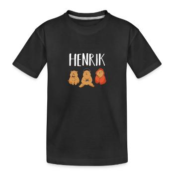 Gamer Zocker Zocken Gaming Henrik - Kinder Premium Bio T-Shirt - Schwarz - Vorne