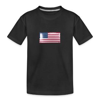 États-Unis Drapeau de l’Amérique Drapeau Signe d’étain Look - T-shirt bio Premium Enfant - noir - Devant