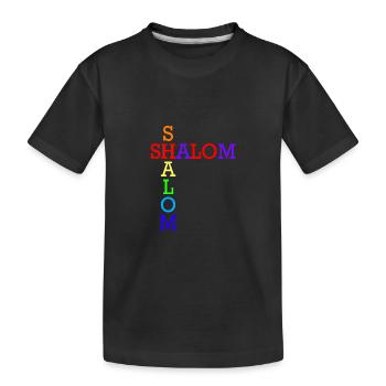 SHALOM ARC EN CIEL CROISES - T-shirt bio Premium Enfant - noir - Devant