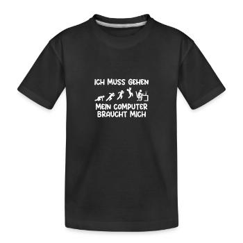 Computer Gamer Zocker Programmierer Administrator - Kinder Premium Bio T-Shirt - Schwarz - Vorne