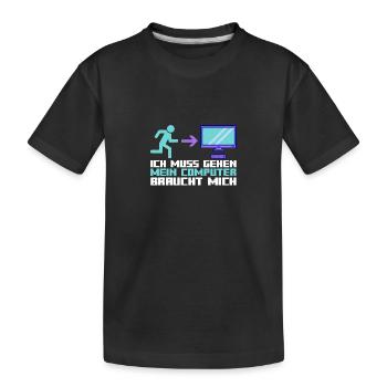 Computer Zocker Programmierer Administrator Gamer - Kinder Premium Bio T-Shirt - Schwarz - Vorne