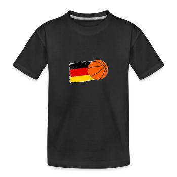 Basketballspieler Deutsche Flagge Basketball - Kinder Premium Bio T-Shirt - Schwarz - Vorne