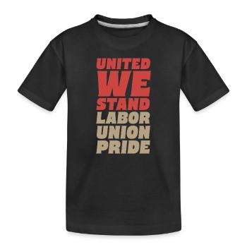 Solidarité syndicale Drapeau des travailleurs forts - T-shirt bio Premium Enfant - noir - Devant