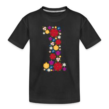 Flowers 1 - Kinder Premium Bio T-Shirt - Schwarz - Vorne