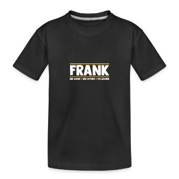 Frank - Kids' Premium Organic T-Shirt - black - Front