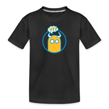 Niedliche Comic Figur (Fragezeichen, Kreis) - Kinder Premium Bio T-Shirt - Schwarz - Vorne