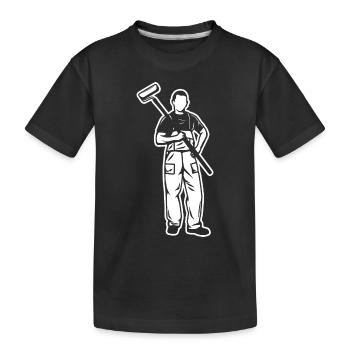 Maler Junge - Kinder Premium Bio T-Shirt - Schwarz - Vorne