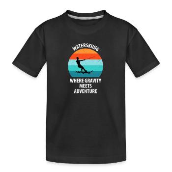 Ski nautique, ski nautique, skieurs nautiques - T-shirt bio Premium Enfant - noir - Devant