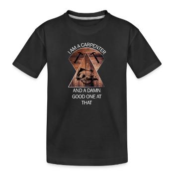 Carpenter, carpenter, carpenter, carpenter, craftsman, wood - Kids' Premium Organic T-Shirt - black - Front