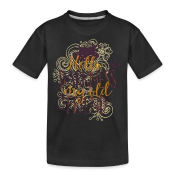 Hello darkness my old friend- Kaffee Sucht Dunkel - Kinder Premium Bio T-Shirt - Schwarz - Vorne