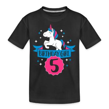 Birthday Girl - Five Years old - T-shirt bio Premium Enfant - noir - Devant