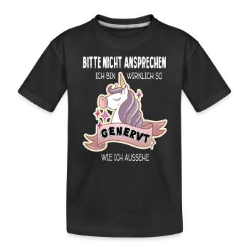 Bitte nicht ansprechen! Ich bin genervt! - Kinder Premium Bio T-Shirt - Schwarz - Vorne