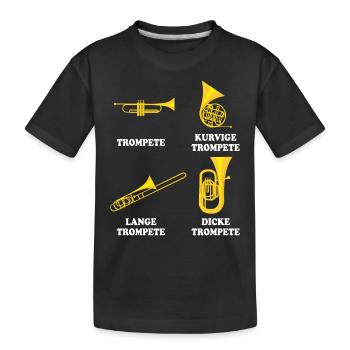 Trompete - Kinder Premium Bio T-Shirt - Schwarz - Vorne