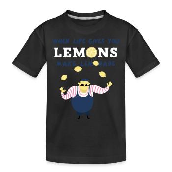 Citron rigolo personnage limonade enfant bébé jus - T-shirt bio Premium Enfant - noir - Devant