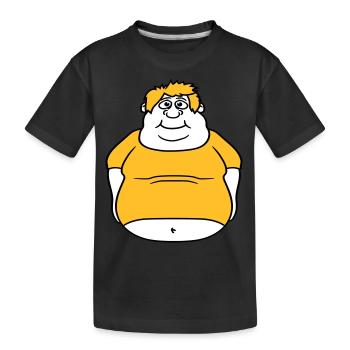 kreis ball mann fett dick clipart comic cartoon lu - Kinder Premium Bio T-Shirt - Schwarz - Vorne