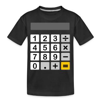 Calculator as a carnival & carnival costume - Kids' Premium Organic T-Shirt - black - Front