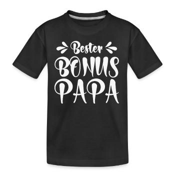 Bester Bonus Papa - Kinder Premium Bio T-Shirt - Schwarz - Vorne