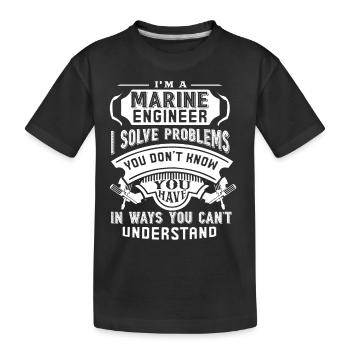 Marine-Ingenieure lösen Probleme - Kinder Premium Bio T-Shirt - Schwarz - Vorne