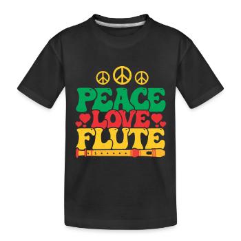 Flûte Flûte Joueuse de flûte Musique Musicien - T-shirt bio Premium Enfant - noir - Devant