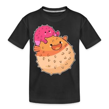 Kugelfisch - Kinder Premium Bio T-Shirt - Schwarz - Vorne