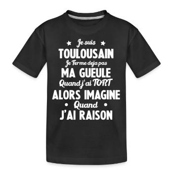 Je suis Toulousain - Je ferme pas ma gueule - T-shirt bio Premium Enfant - noir - Devant