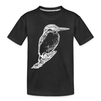 Vintage Elegant Kingfisher - Bird Nature Motif - Kids' Premium Organic T-Shirt - black - Front