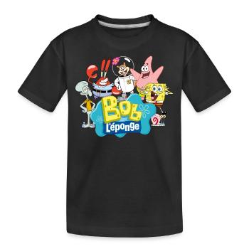 SpongeBob Schwammkopf Patrick Sandy Krabs Carlo - Kinder Premium Bio T-Shirt - Schwarz - Vorne