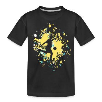 Soccer Passion Color Splash - Kinder Premium Bio T-Shirt - Schwarz - Vorne