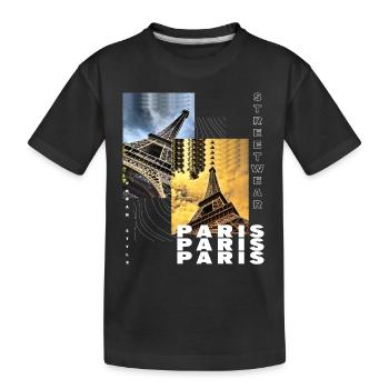 Paris France Ville Skyline Accueil Amour - T-shirt bio Premium Enfant - noir - Devant