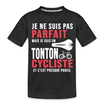 tonton cycliste humour vélo velo vélos velos - T-shirt bio Premium Enfant - noir - Devant