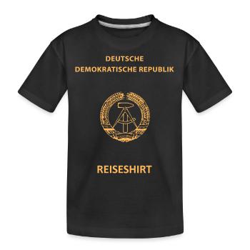 DDR Reisepass Ostdeutschland Ostalgie Geschenk - Kinder Premium Bio T-Shirt - Schwarz - Vorne