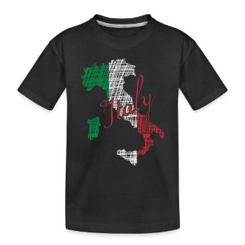 Italy - Kinder Premium Bio T-Shirt - Schwarz - Vorne