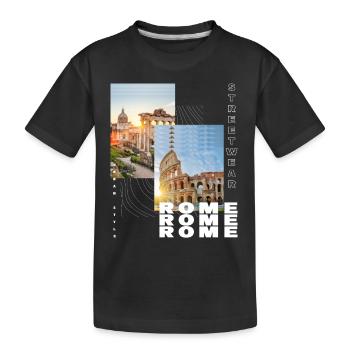 Rome Rome Italy City Skyline Home Love - Kids' Premium Organic T-Shirt - black - Front