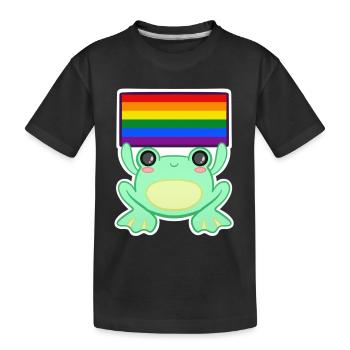 Froschiger Stolz - Kinder Premium Bio T-Shirt - Schwarz - Vorne