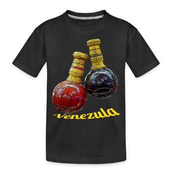 Venezuela maracas - Kinder Premium Bio T-Shirt - Schwarz - Vorne