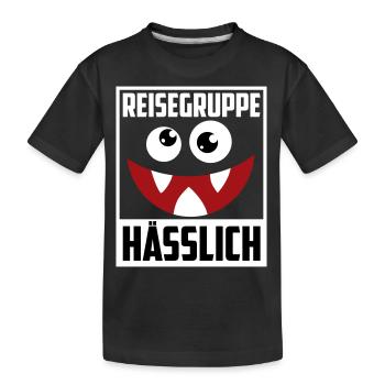 Farben änderbar | Reisegruppe Hässlich - Kinder Premium Bio T-Shirt - Schwarz - Vorne
