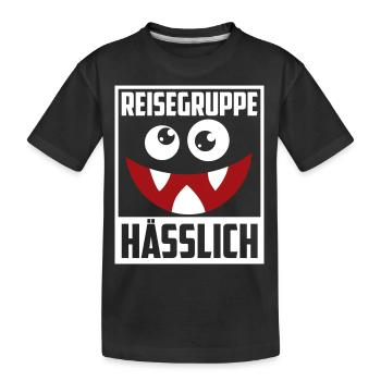 Farben änderbar | Reisegruppe Hässlich - Kinder Premium Bio T-Shirt - Schwarz - Vorne