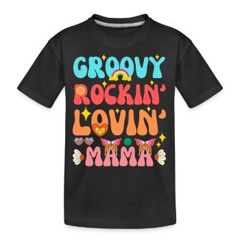 Groovy Rocking Loving Mama 70s - Kids' Premium Organic T-Shirt - black - Front
