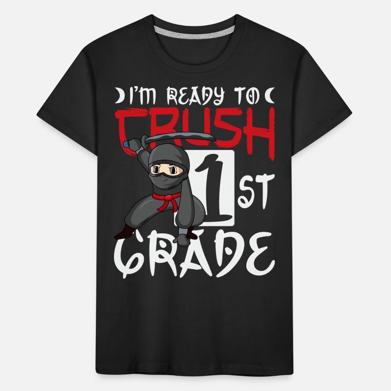 Ich bin bereit, Regenbogenmädchen Jungen der 1. Klasse zu zerquetschen Kinder Premium Bio T-Shirt