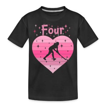 Hockeyspielerin 4. Geburtstag - Kinder Premium Bio T-Shirt - Schwarz - Vorne