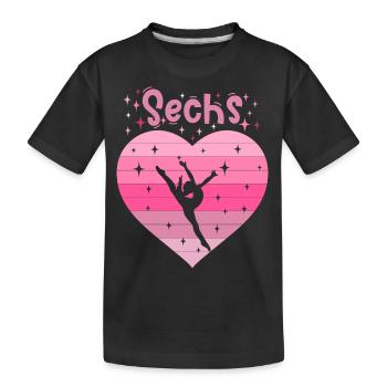 Turnerin Ballett 6. Geburtstag - Kinder Premium Bio T-Shirt - Schwarz - Vorne