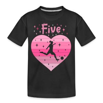 5. Geburtstag Fussball Fussballspielerin Mädchen - Kinder Premium Bio T-Shirt - Schwarz - Vorne