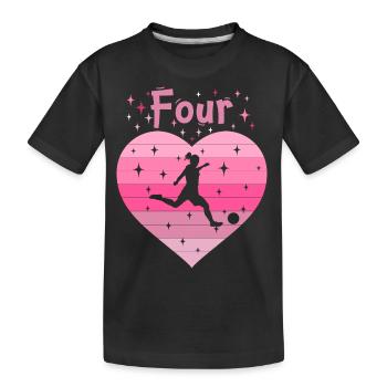 4. Geburtstag Fussball Fussballspielerin Mädchen - Kinder Premium Bio T-Shirt - Schwarz - Vorne