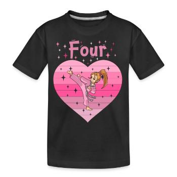 4. Geburtstag Tochter Mädchen Kampfsport Judo - Kinder Premium Bio T-Shirt - Schwarz - Vorne