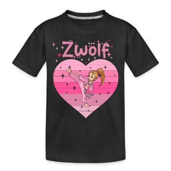 12. Geburtstag Tochter Mädchen Kampfsport Judo - Kinder Premium Bio T-Shirt - Schwarz - Vorne